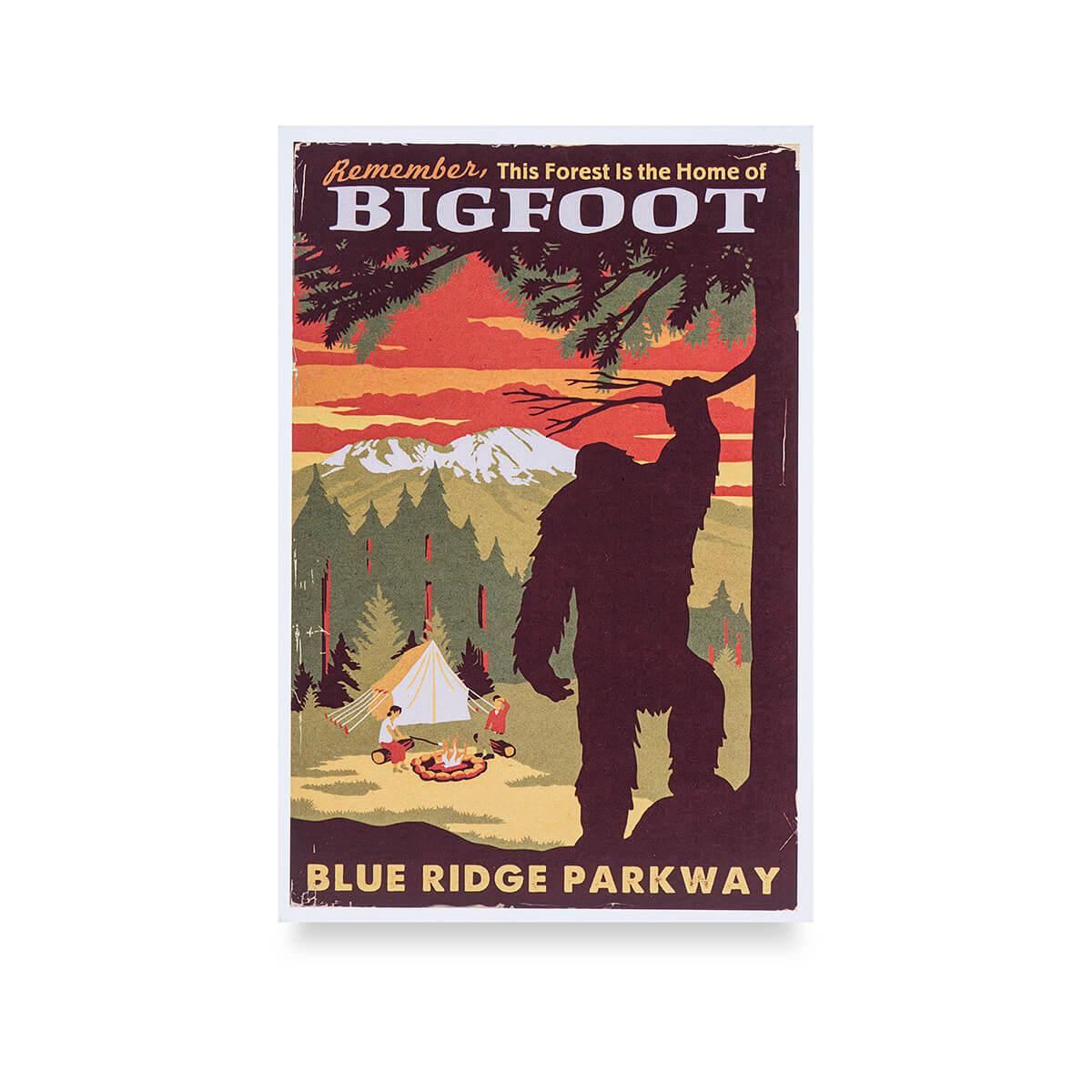 Lantern Press Bigfoot Patch and Postcard Set Remember This Forest Is Home .. 