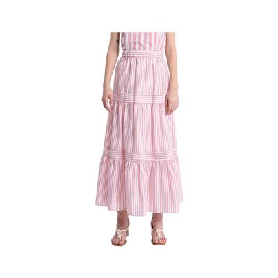 Women's Tiered Striped Maxi Skirt