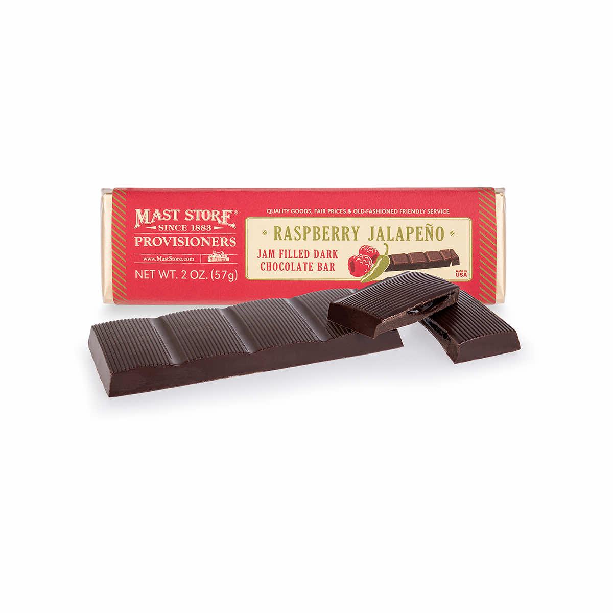  Mast Store Provisioners Raspberry Jalapeno Jam Filled Dark Chocolate Candy Bar
