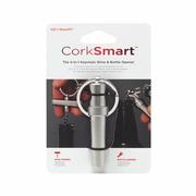 CorkSmart Keychain Wine & Bottle Opener: GRAY