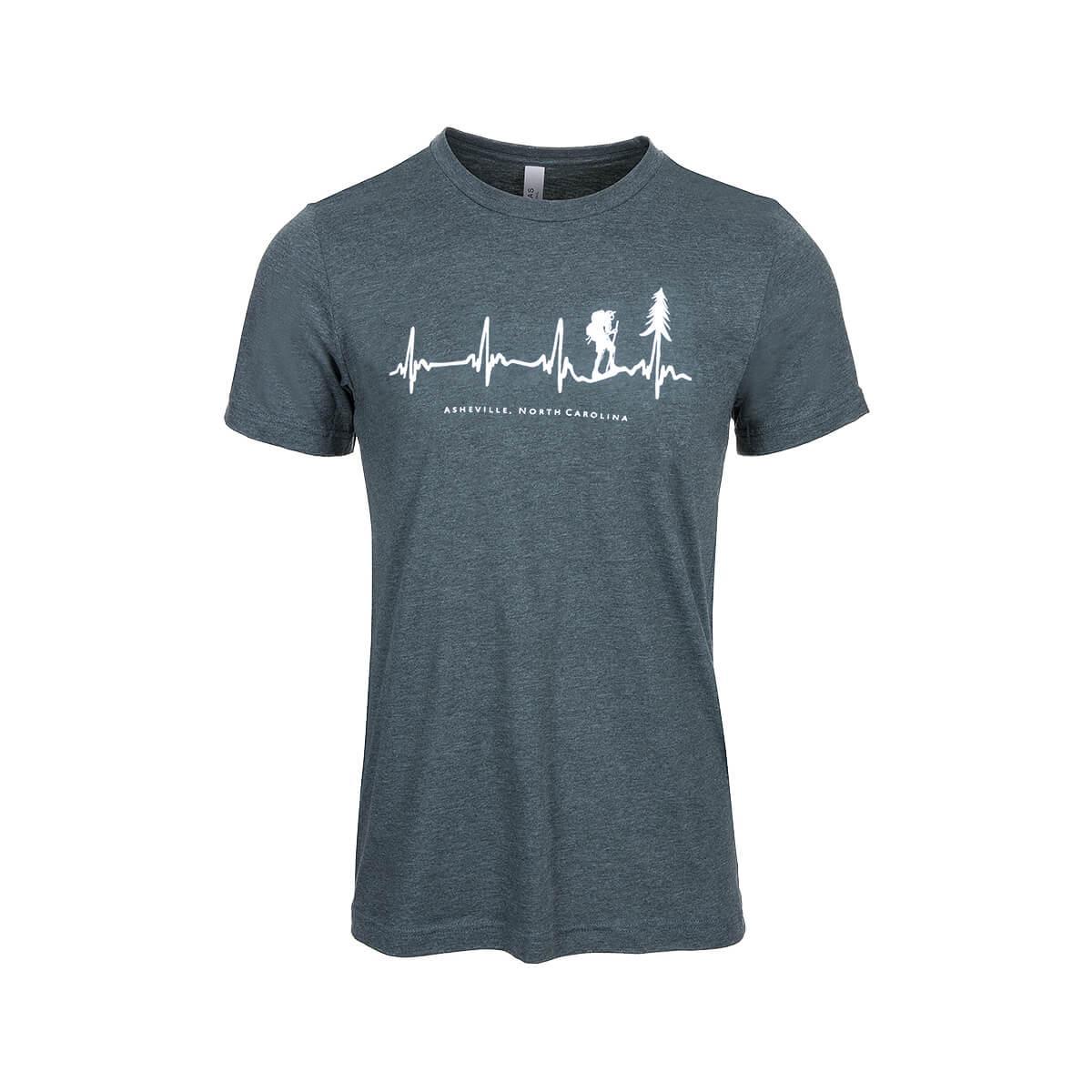  Asheville Hiker Heartbeat Short Sleeve T- Shirt