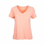 Women's Short Sleeve V-Neck T-Shirt: CANTELOPE