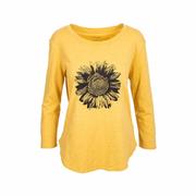 Women's Sunflower Long Sleeve High-Low T-Shirt: SUNBURST