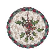 Individual Woven Christmas Coaster: HOLLY