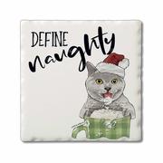 Naughty Pets Single Tile Coaster: NAUGHTY_CAT