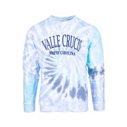 Valle Crucis Tie Dye Crew Neck Knit Sweatshirt: BLUE_SPIRAL