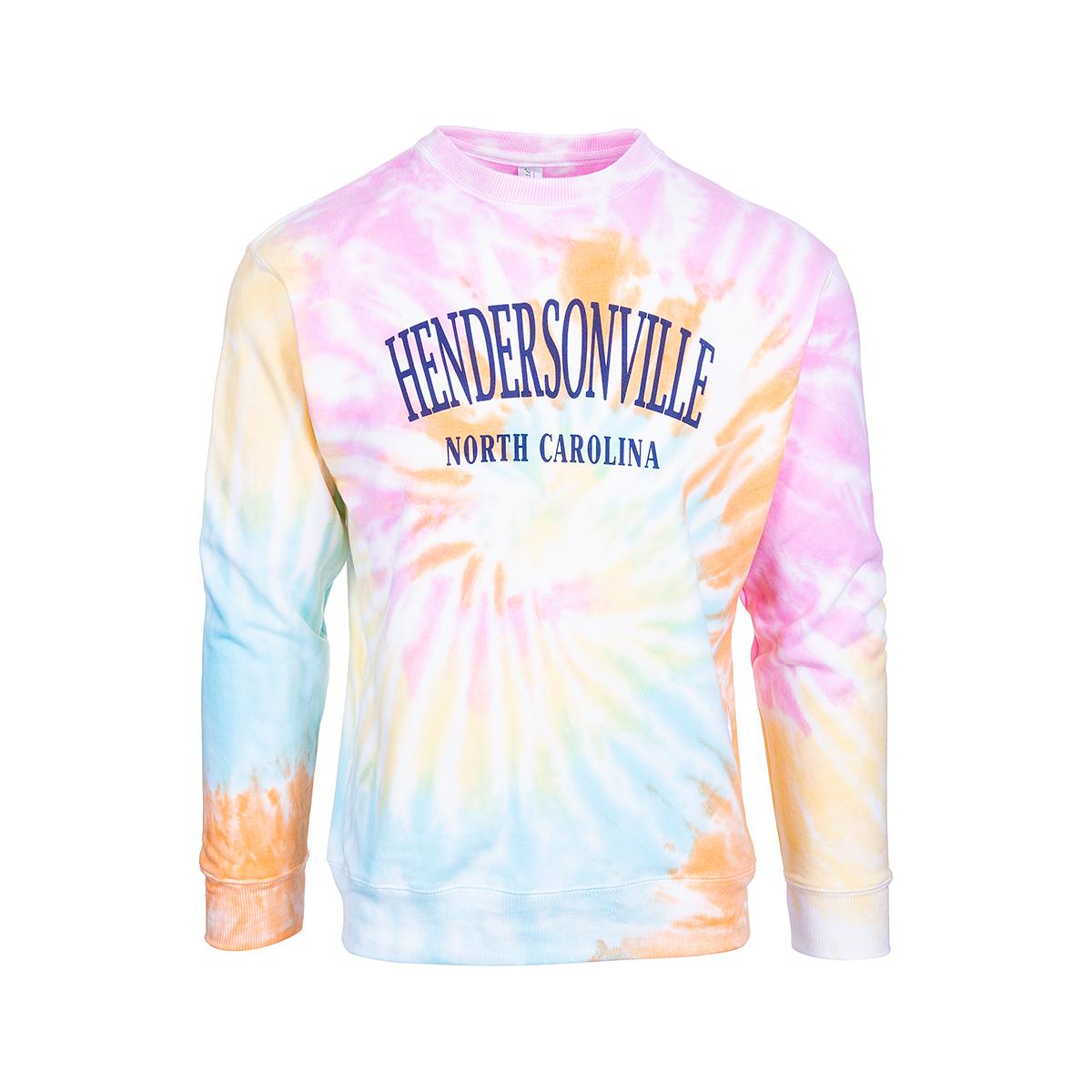  Hendersonville Tie Dye Crew Neck Knit Sweatshirt