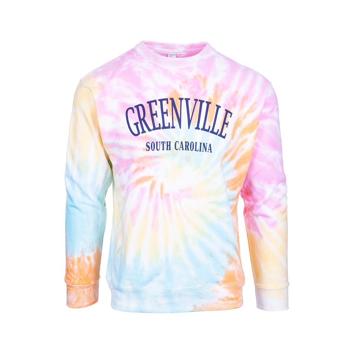  Greenville Tie Dye Crew Neck Knit Sweatshirt