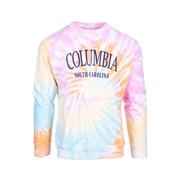 Columbia Tie Dye Crew Neck Knit Sweatshirt: MULTI_SPIRAL