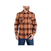 Men's Rugged Flex Relaxed Fit Midweight Flannel Long Sleeve Snap Front Plaid Shirt