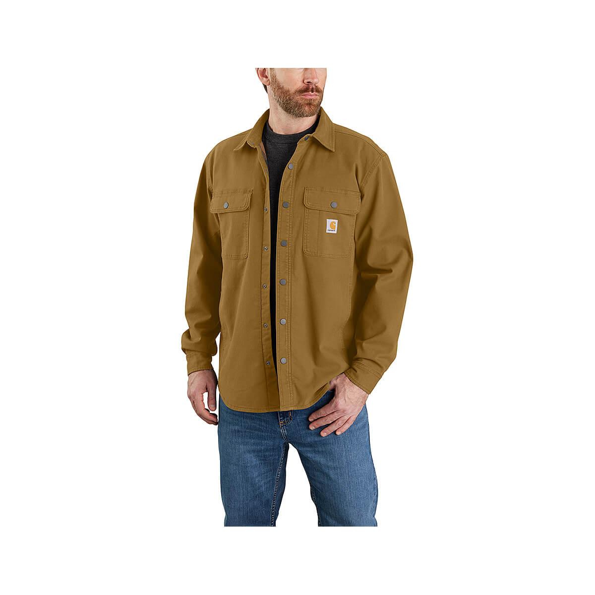 Men's Rugged Flex Fleece Lined Canvas Shirt Jacket