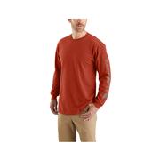 Men's Loose Fit Long Sleeve Logo T-Shirt: CHILI_PEPPER_HEATHER