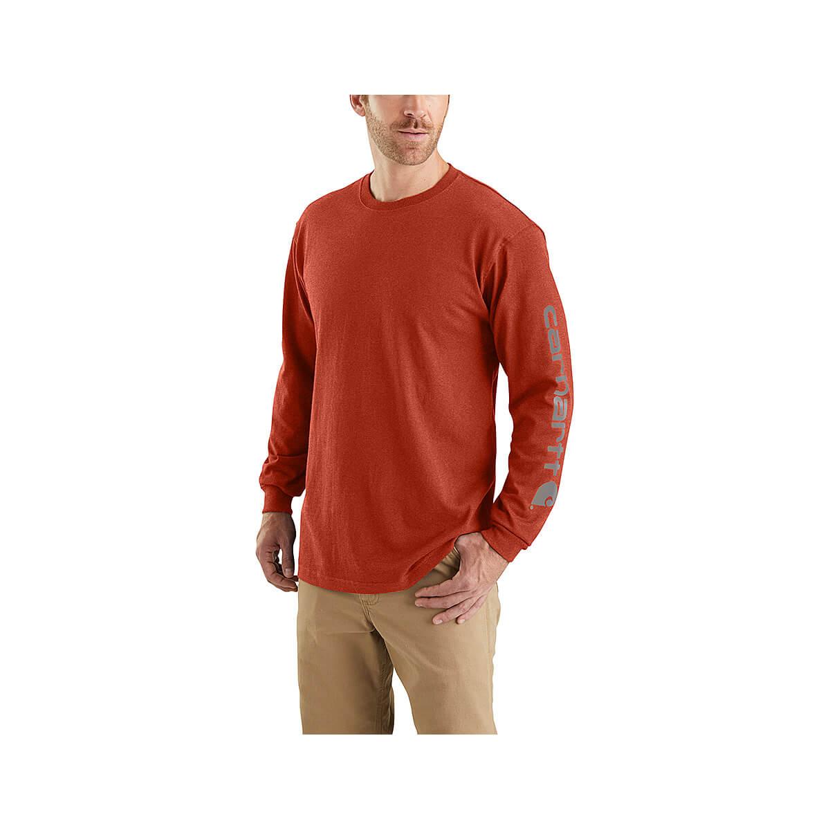  Men's Loose Fit Long Sleeve Logo T- Shirt