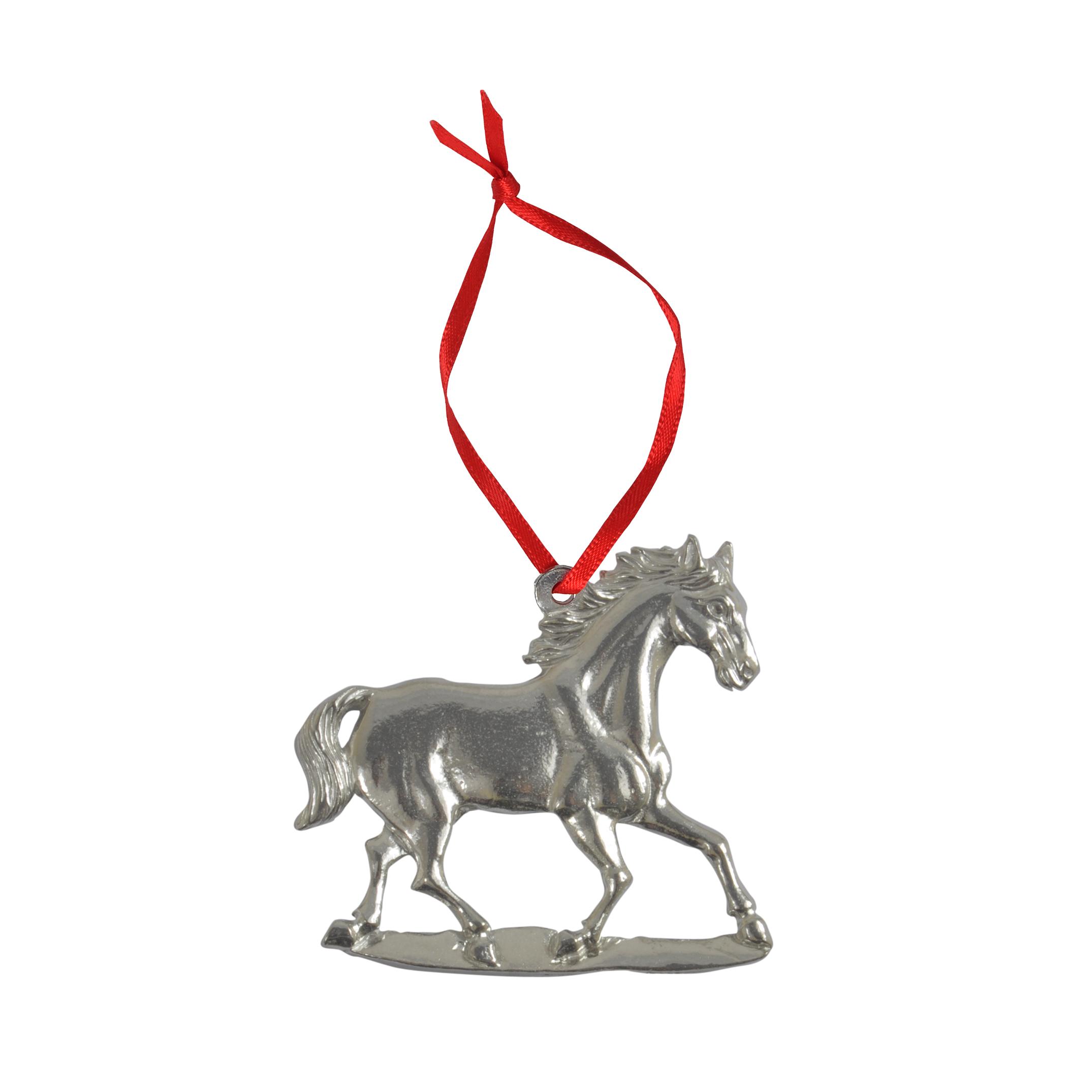  Running Horse Pewter Ornament