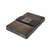 Brown Leather Sleeve Groove Wallet: GRAY
