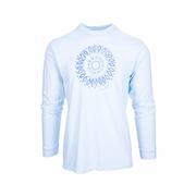 Asheville Floral Mandala Long Sleeve Shirt: CHAMBRAY