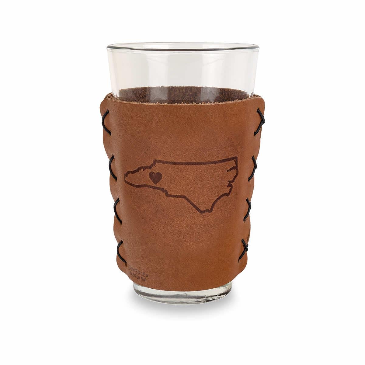 Asheville Leather Pint Glass Sleeve