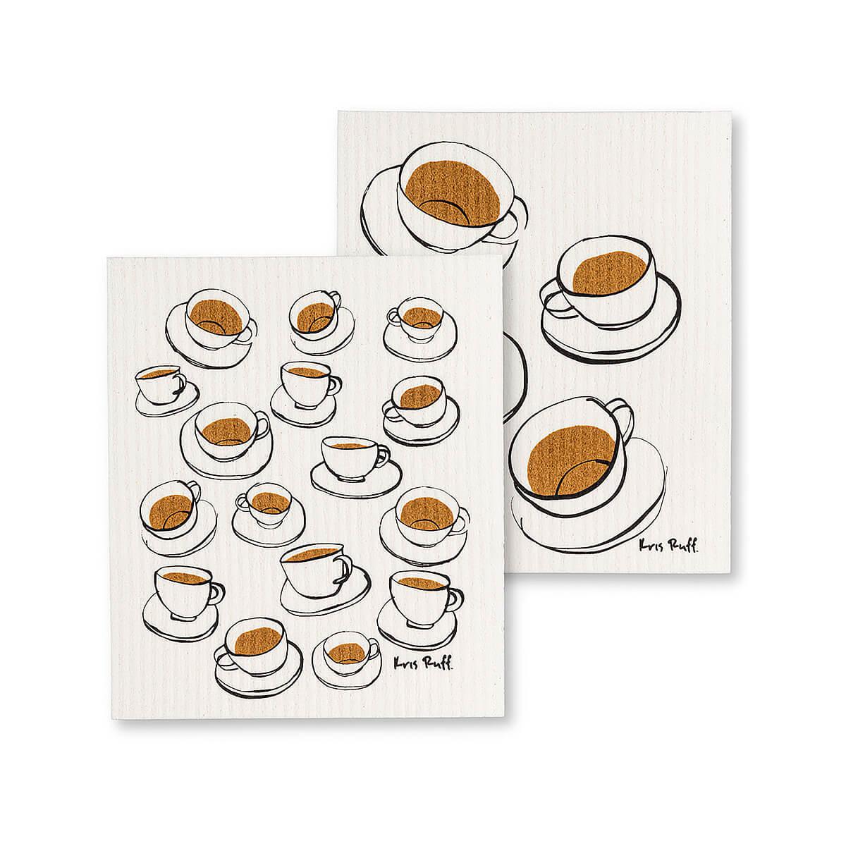  Tea Cups Dishcloths - 2 Pack