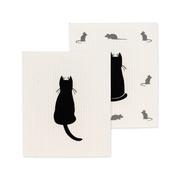 Swedish Cat and Mouse Dishcloths - 2 Pack