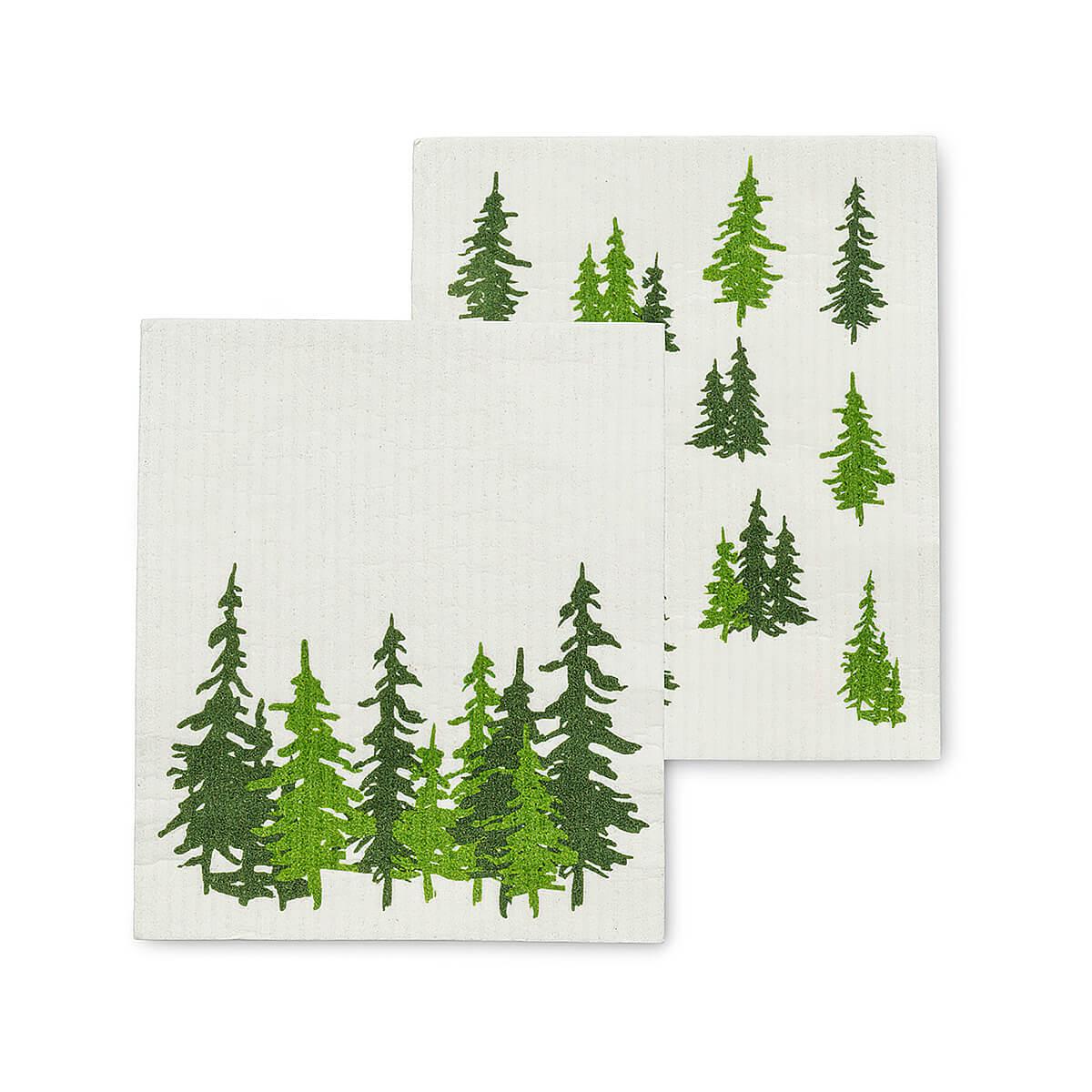  Evergreen Forest Dishcloths - 2 Pack