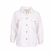 Women's Shearling Button Front Shacket - Curvy: IVORY