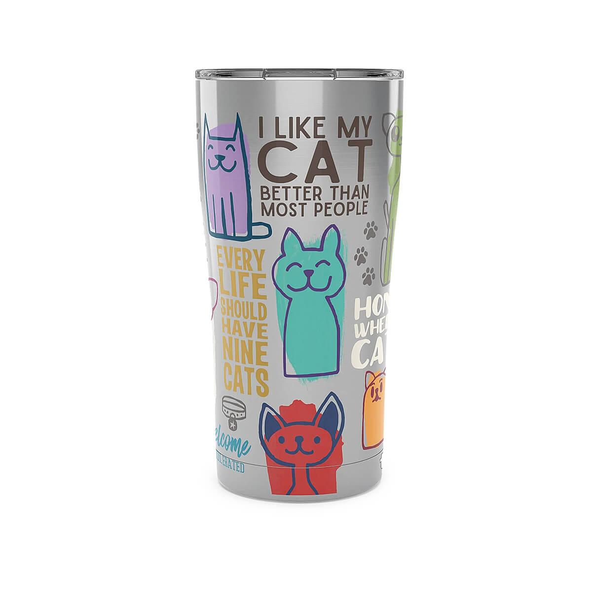 Cat Tumbler With Lid and Straw 20 oz Insulated Cat Tumbler Stainless Steel  Cat Skinny Tumbler Water Bottle Travel Mug Wine Cups Cat Tumblers for Cat  Lovers Gifts for Women 