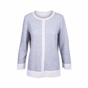 Women's French Terry Raw Edge Pullover Top: DUNE