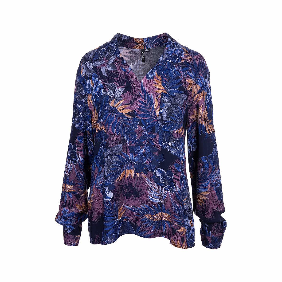  Women's Printed Woven Collared Top