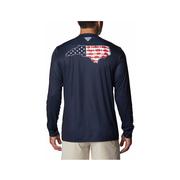 Men's PFG Terminal Tackle Statetriot Long Sleeve Shirt: 465_COL_NAVY_NC