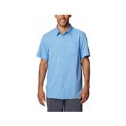Men's PFG Slack Tide Short Sleeve Camp Shirt: AGATE_BLUE