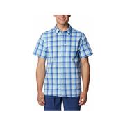 Men's PFG Super Slack Tide Short Sleeve Camp Shirt: VIVID_BLUE_GINGHAM