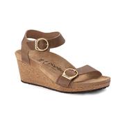 Women's Soley Limited Ring Buckle Wedge Sandals: TAN,BROWN