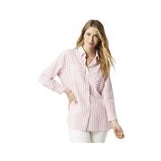 Women's Keely Striped Utility Shirt: PINK_WHITE