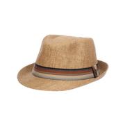 Monsoon Matte Toyo Fedora Hat: WHITE,TAN