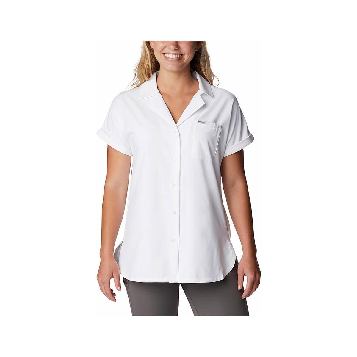  Women's Pfg Sun Drifter Woven Short Sleeve Shirt