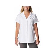 Women's PFG Sun Drifter Woven Short Sleeve Shirt: 100T_WHITE