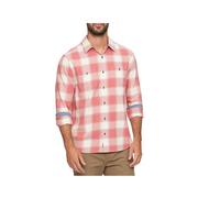 Men's Vail Vintage Washed Long Sleeve Shirt: RED_WHITE