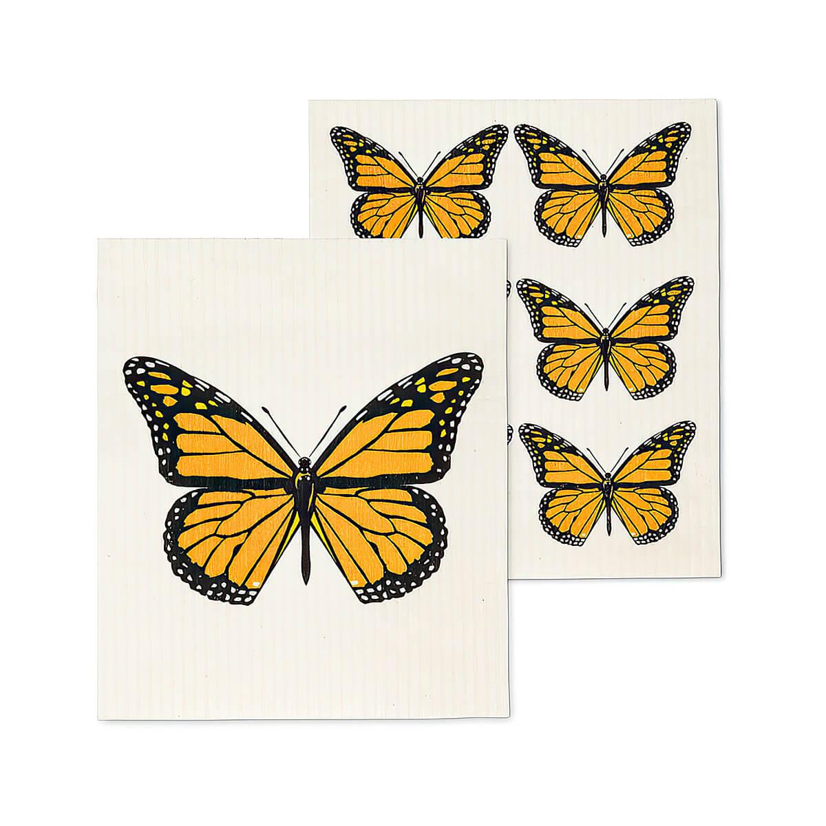  Swedish Monarch Butterfly Dishcloths - 2 Pack