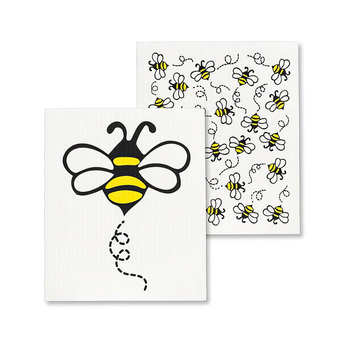  Swedish Allover Bees Dishcloths - 2 Pack