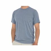 Men's Bamboo Flex Short Sleeve Pocket T-Shirt: HEATHER_BLUE_DUSK