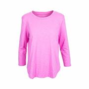 Women's High-Low 3/4-Sleeve T-Shirt: PINK,MULTI
