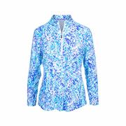 Women's Quarter Zip Pullover: VIBL_BLUES