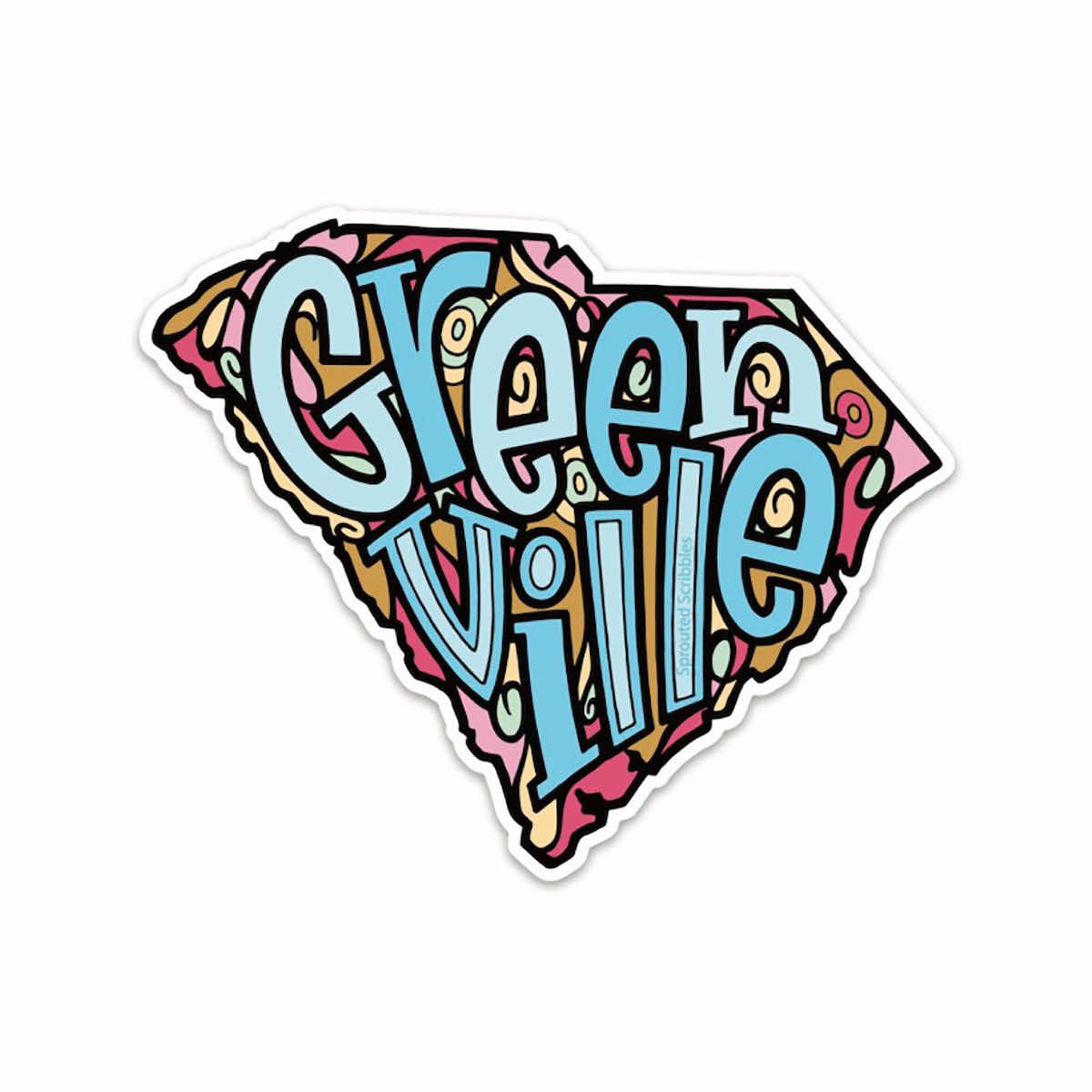 Greenville Whimsical State Sticker