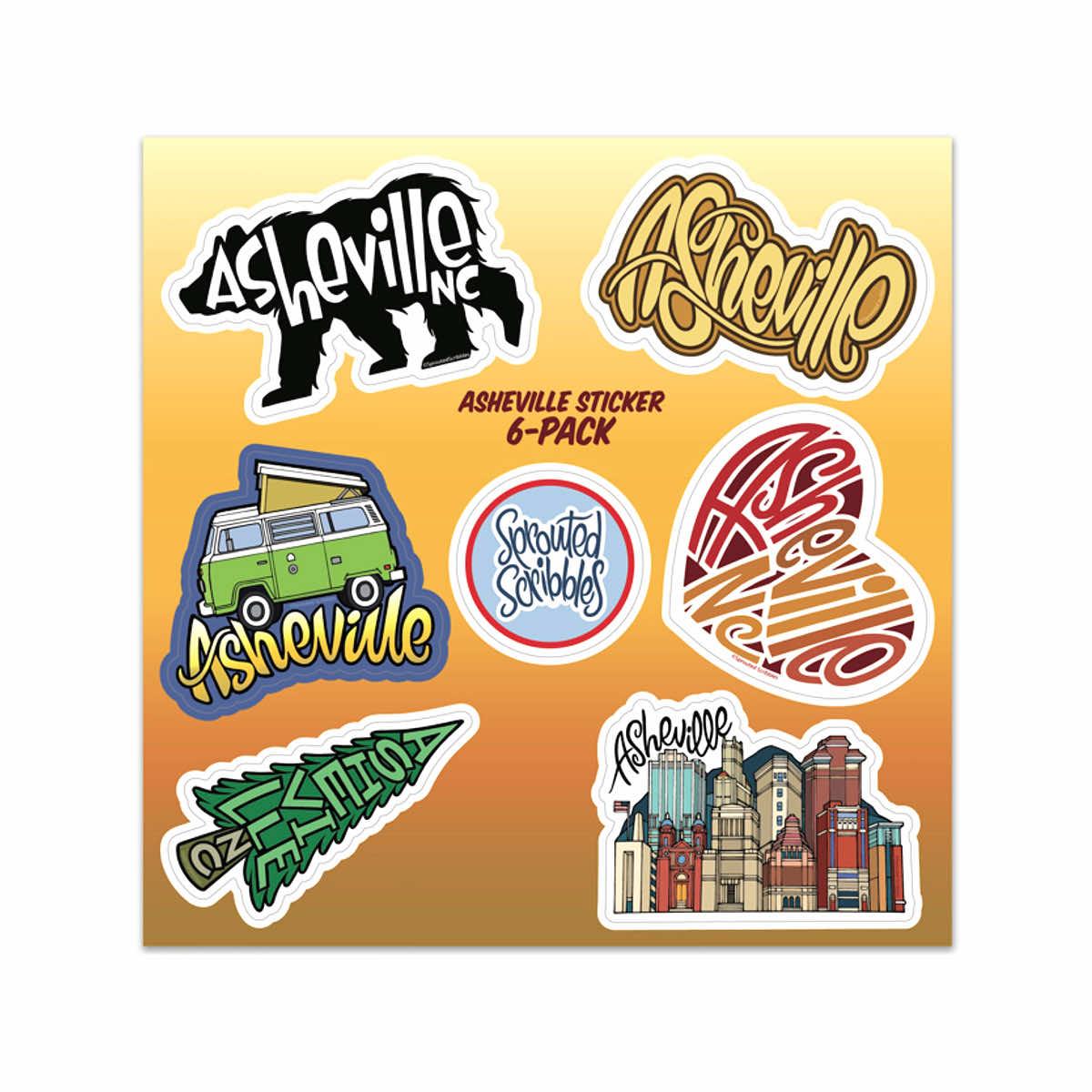 Asheville Souvenir Sticker Sheet