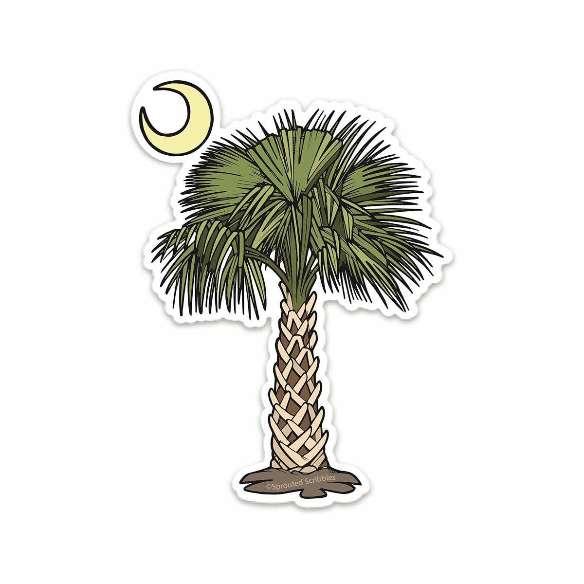 South Carolina Palmetto Moon Sticker