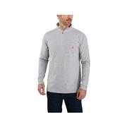 Men's Force Relaxed Fit Quarter-Zip Mock Neck Pullover: HEATHER_GRAY