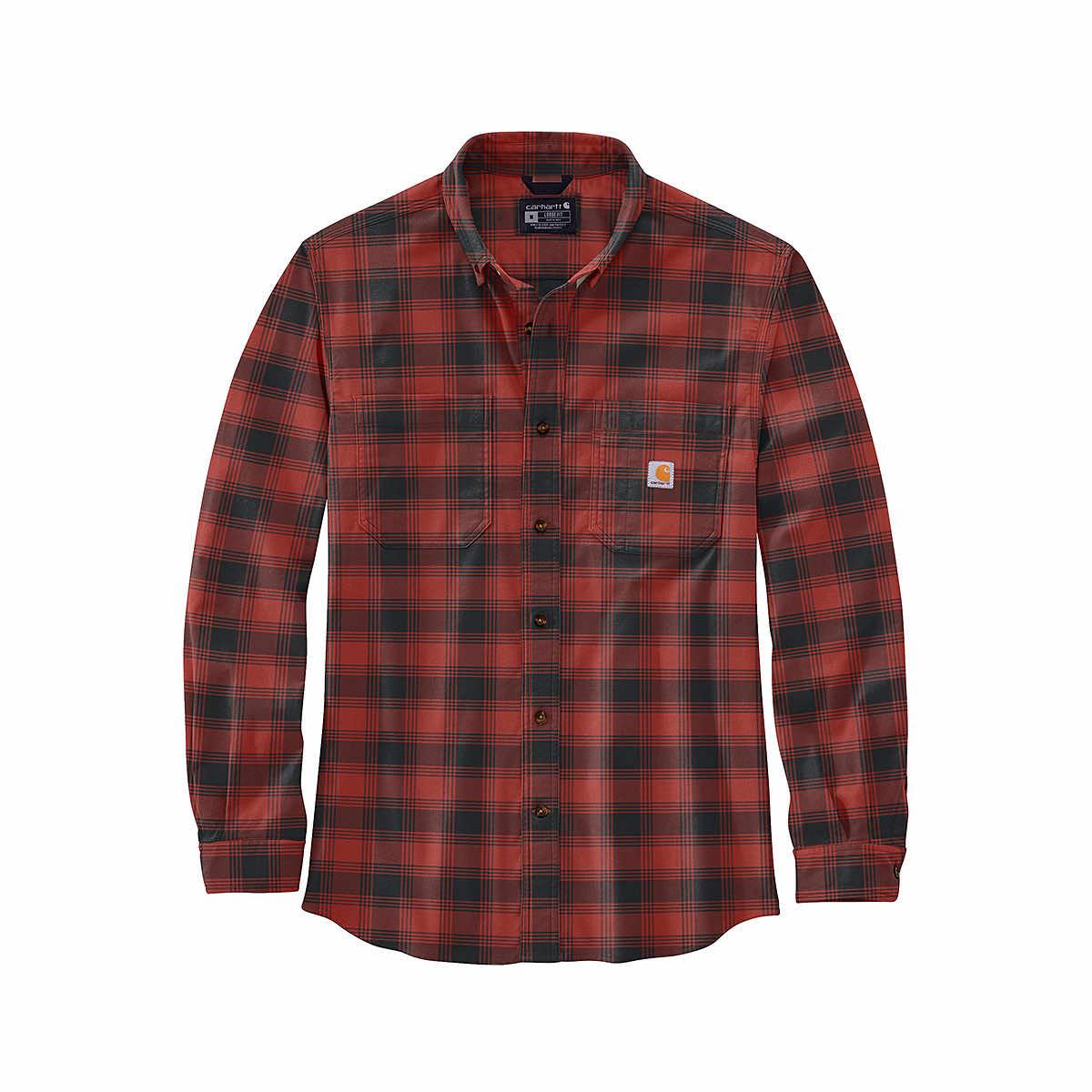  Men's Rugged Flex Relaxed Fit Plaid Midweight Flannel Shirt