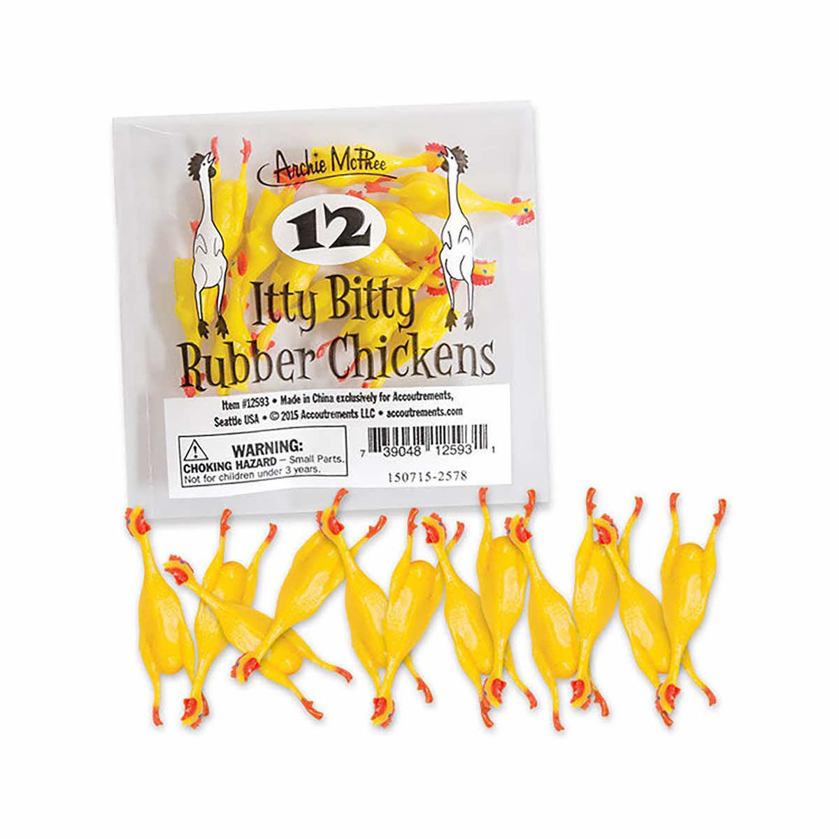  Bag Of Itty Bitty Rubber Chickens Toy