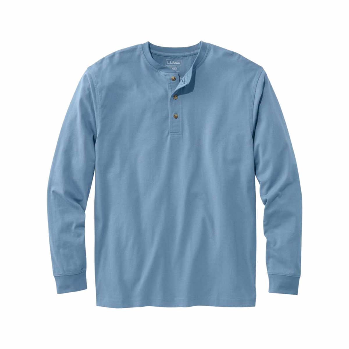 Men's Carefree Unshrinkable Long Sleeve Henley Shirt