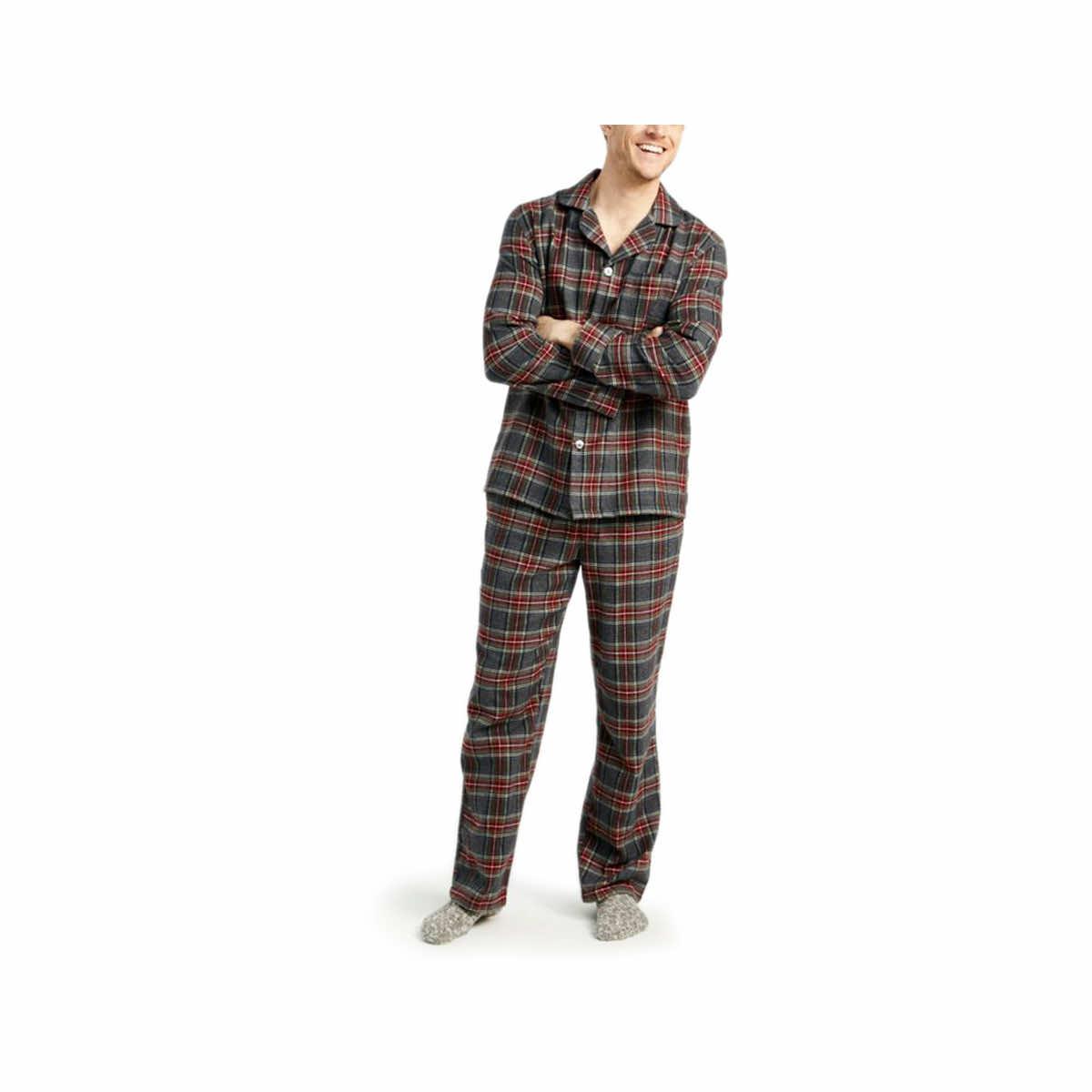 Men's Cotton & Flannel Pyjamas - Terracotta